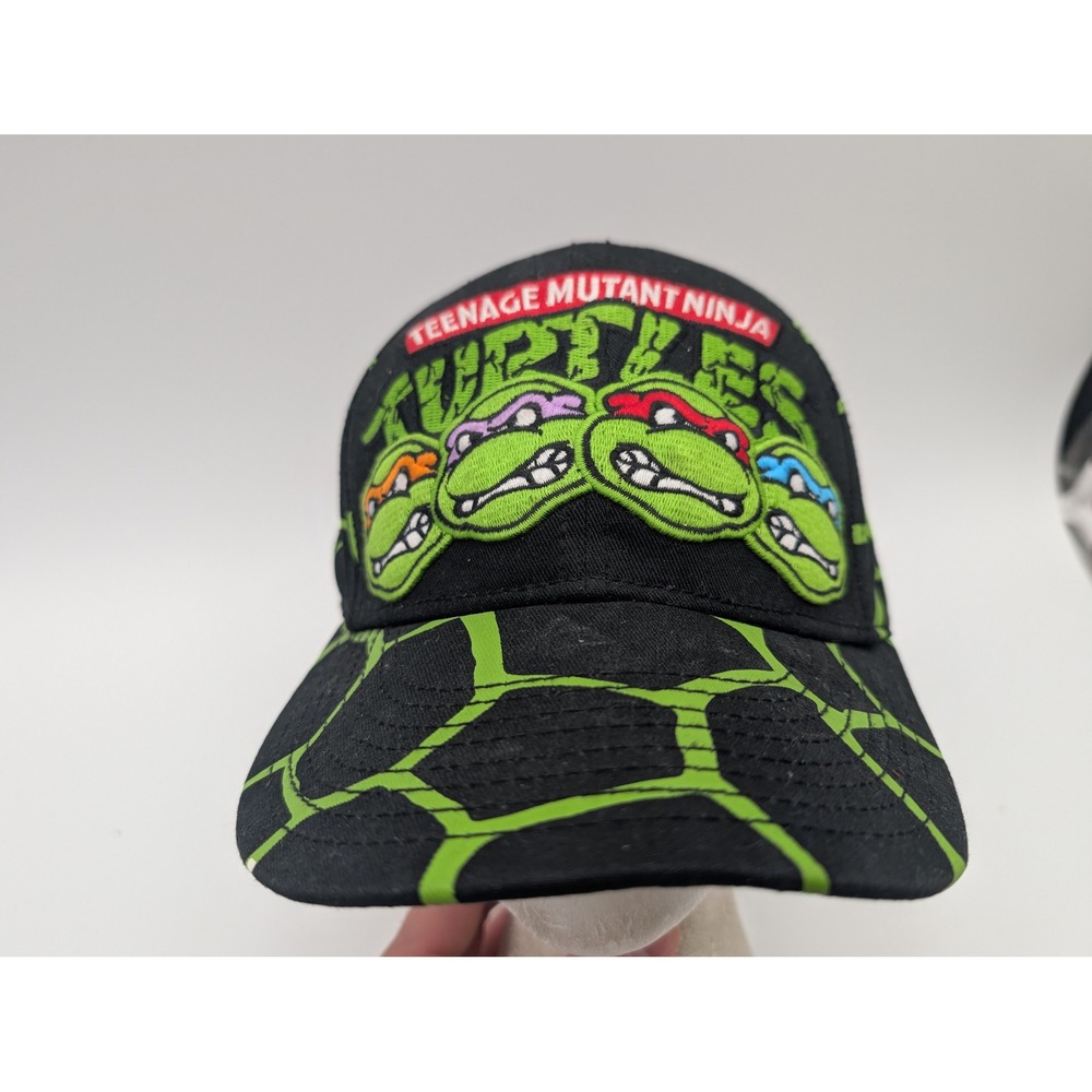 Nickelodeon Teenage Mutant Ninja Turtles TMNT Snapback Hat Black Green Shell OS